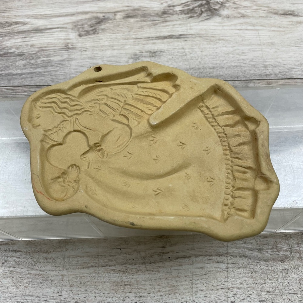 1987 Vintage Brown Bag Cookie Art Mold Angel Cooking Baking 7x5”